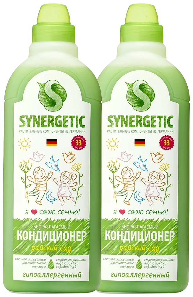 Synergetic Концентрированный кондиционер для белья Райский сад 1 л x 2 шт.