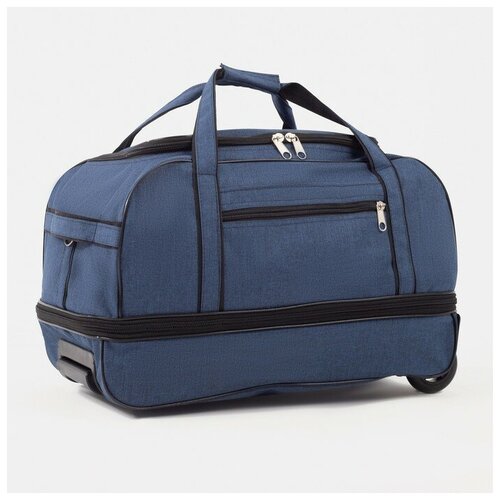 фото Сумка дорожная на колёсах, отдел на молнии, с увеличением, наружный карман, цвет синий mindspace