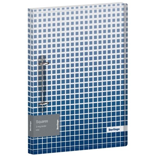 фото Berlingo папка на 2-х d-кольцах squares a4, с внутренним карманом, пластик синий