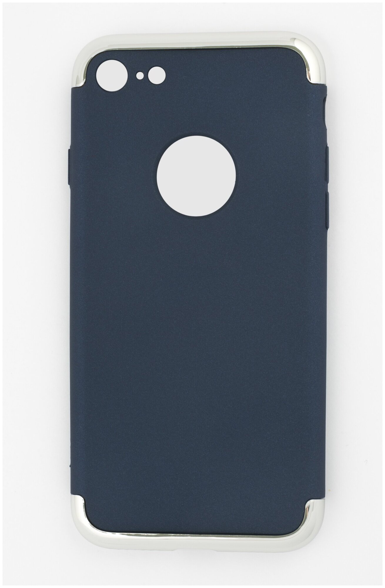 Накладка софт тач iBox Element iPhone 7 Plus синий (серебристая рамка)