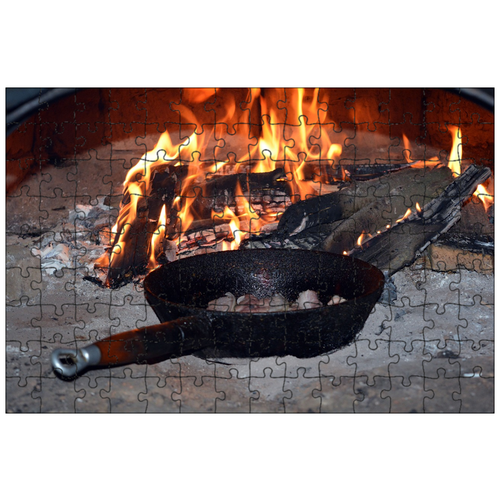 фото Магнитный пазл 27x18см."печь, огонь, еда" на холодильник lotsprints