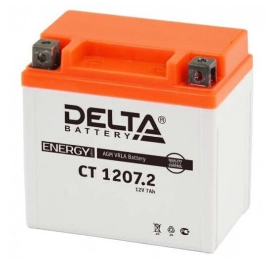 Аккумулятор Мото 12V 7 Ач 130A -/+ Agm Залит 114X70x108 Гарантия 1 Год Delta арт. CT1207.2