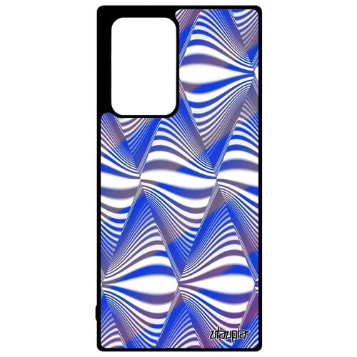 фото Ударопрочный чехол на смартфон // galaxy note 20 ultra // "иллюзия волны" круговорот графика, utaupia, голубой