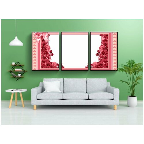 фото Набор модулных постеров для интерьера "рамки png, рамки png фотографии, рамки png-цветочные" 60x90 см. в тубусе, без рамки lotsprints