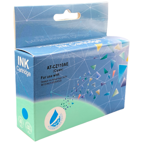 Картридж струйный Aquamarine CZ110AE для HP Deskjet Ink Advantage 3525/4615/4625/5525/6525 синий, совместимый