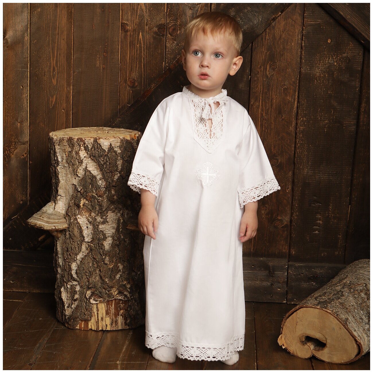 Крестильная рубашка "В лучших традициях" Крестим Деток / для крещения / для купели / для крестника