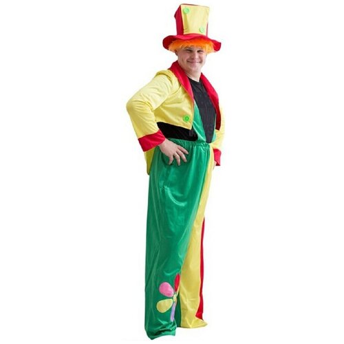 фото Костюм клоун в комбинезоне взрослый, 50-54 (175 см) бока