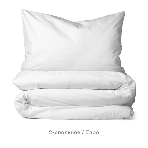 Комплект постельного белья без простыни Pragma Telso Евро, облачный белый
