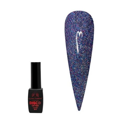 Global Fashion Гель-лак Disco Gel Polish, 8 мл, B10 global fashion гель лак светоотражающий с блестками disco gel polish для ногтей маникюра и педикюра 8 мл b08