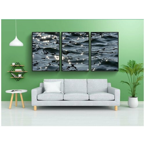 фото Набор модулных постеров для интерьера "вода, блеск, солнечный свет" 60x90 см. в тубусе, без рамки lotsprints