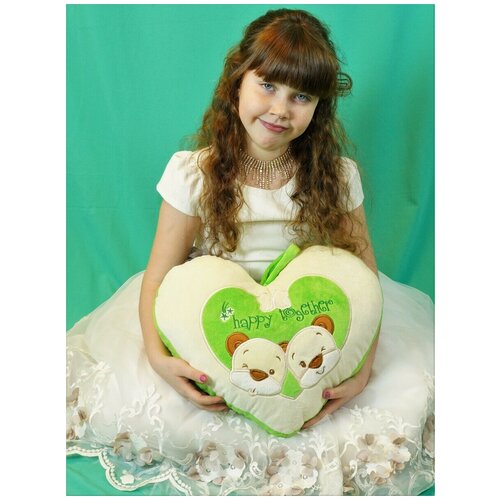 мягкая игрушка сердце 30 см подушка декоративная подарок на день святого валентина 8 марта Мягкая игрушка - подушка сердце с Медведями 30 см.