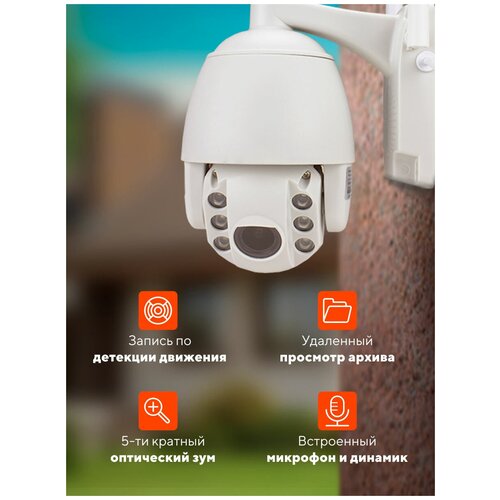 фото Поворотная камера видеонаблюдения wifi ip 2мп 1080p pst gbm20 с 5x зумом led подсветкой