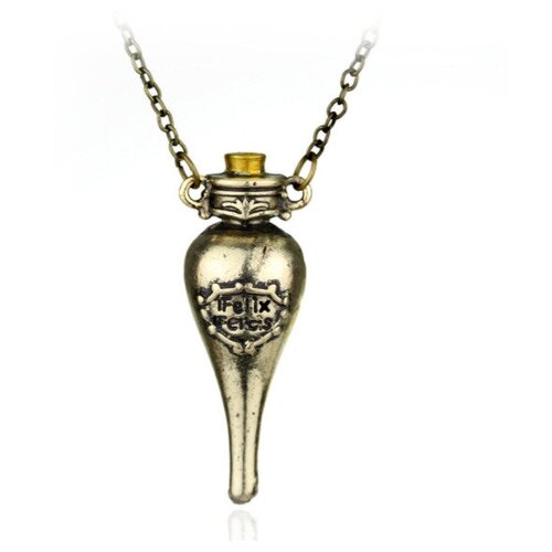 Подвеска, золотистый кулон на цепочке волшебная подвеска медальон сосуд с зельем удачи феликс фелицис золотой