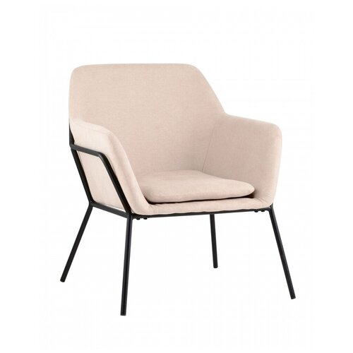 фото Кресло stool group шелфорд светло-розовое мягкое тканевое