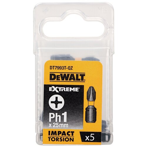 Набор бит DeWALT DT7993T-QZ Impact Torsion из 5 штук dewalt набор бит impact torsion 32шт dt70560t