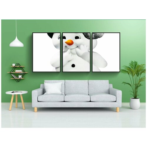 фото Набор модулных постеров для интерьера "зима, снеговик, фигура" 60x90 см. в тубусе, без рамки lotsprints