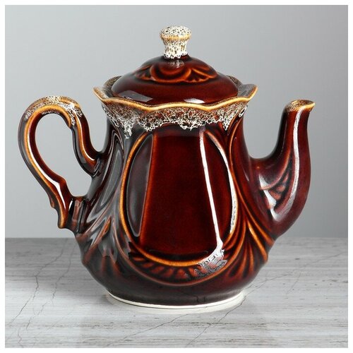 фото Чайник для заварки "ажур", коричневый, 0.6 л 3947588 керамика ручной работы