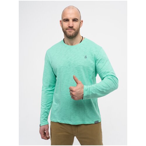 фото Лонгслив мятного цвета с круглым вырезом классические края 50 великоросс