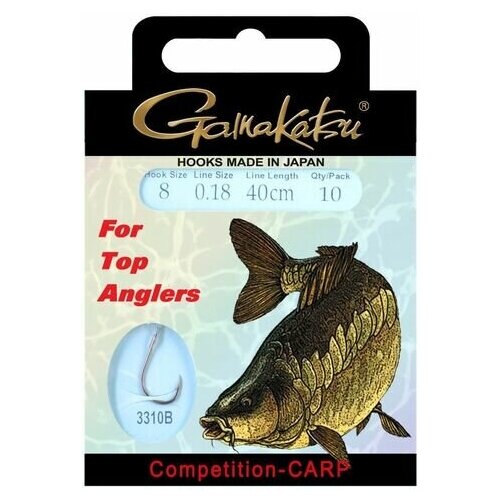 крючок gamakatsu power carp nsb black 12 Крючок Gamakatsu Hook BKS-3310F Carp 60cm №04 d0.28