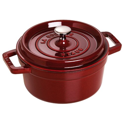 Кокот Staub круглый, 20 см, 2,2 л, гранатовый