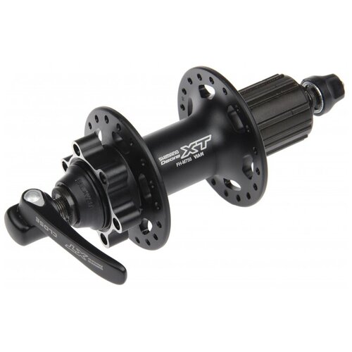 фото Shimano втулка задн. xt, m756a, 36 отв, 8/9ск, qr, 6-болт, черн.