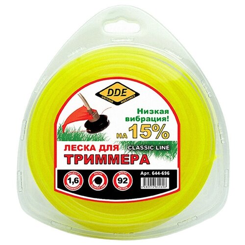 Леска для триммера DDE Classic Line 1.6mm x 92m Yellow 644-696