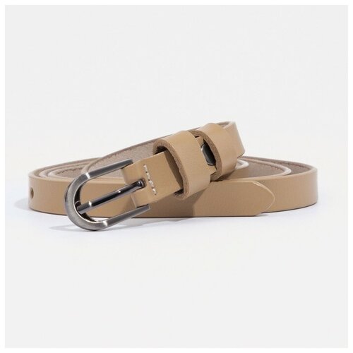 фото Ремень натуральная кожа, металл, размер 1, длина 110 см., бежевый нет бренда