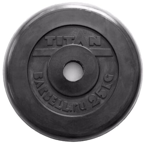 Диск для штанги стальной цельнометаллический обрезиненный Диаметр внутренний 26 мм Вес 25 кг 6720₽