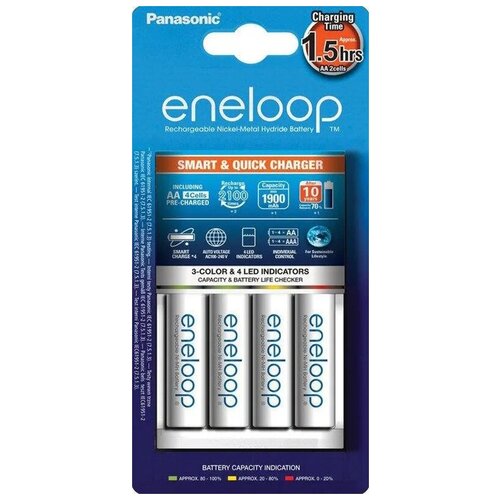 фото Зарядное устройство panasonic eneloop k-kj55mcc40e smart&quick charger + 4aa 1900 mah