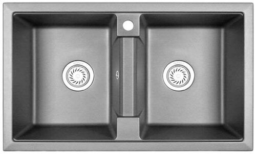 Мойка для кухни Granula 8101, алюминиум (серый), врезная, кварцевая, раковина для кухни