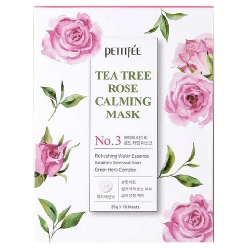 Купить Маска для лица тканевая Petitfee успокаивающая с экстрактом чайного дерева и розы - Tea Tree Rose Calming Mask