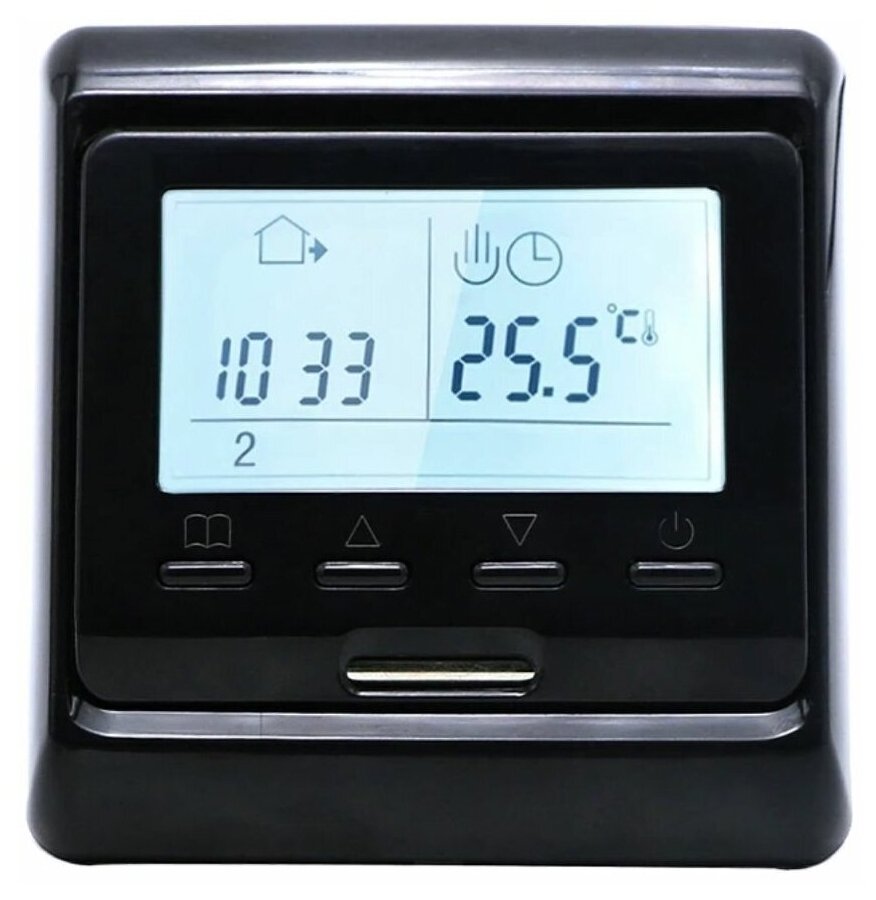 Терморегулятор для теплого пола с ЖК-дисплеем BixtonHeat V1 WiFi Black / Термостат RTC для обогревателей электро-котлов инфракрасного отопления