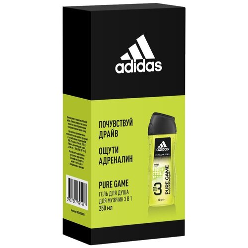фото Adidas подарочный набор для мужчин pure game: гель для душа 250 мл