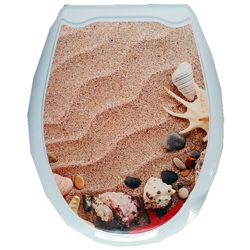 фото Сиденье для унитаза мультипласт групп, 45 x 37 x 5 см, песок