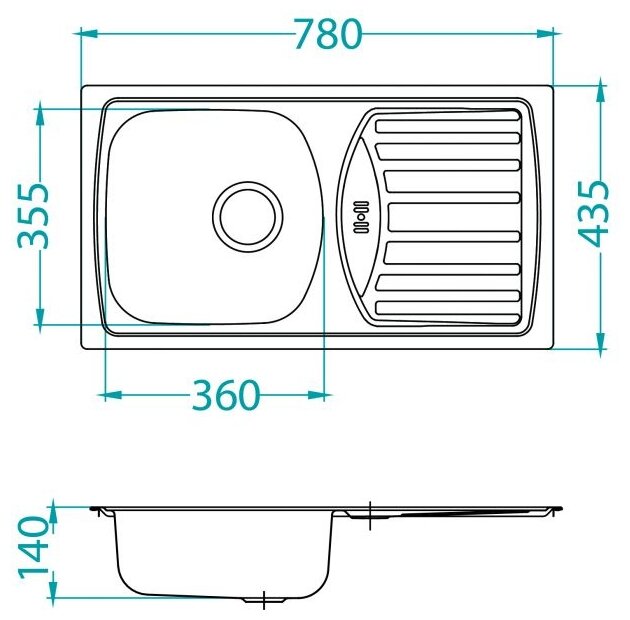 Кухонная мойка ALVEUS BASIC 150 NAT-60 NEW 780X435 нерж.сталь - фотография № 16