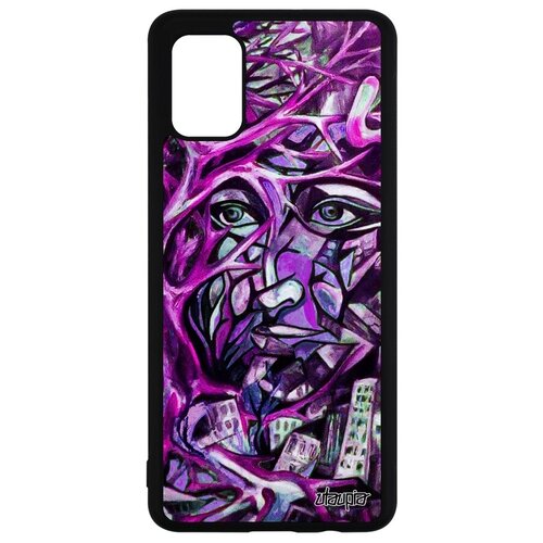 фото Противоударный чехол на телефон // galaxy a51 // "взгляд" женский лицо, utaupia, фиолетовый