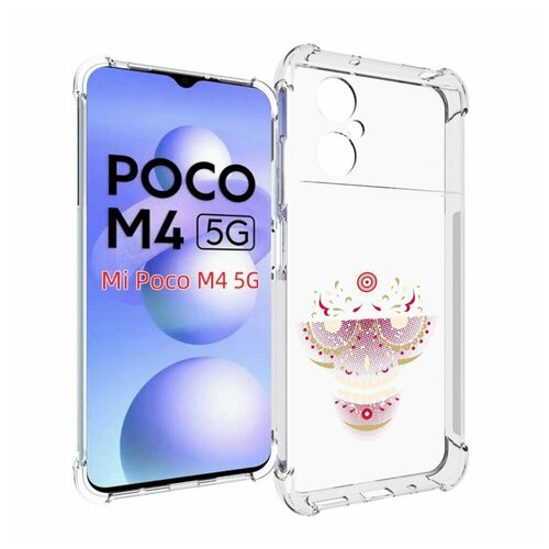Чехол MyPads карнавальный скелет абстракция для Xiaomi Poco M4 5G задняя-панель-накладка-бампер