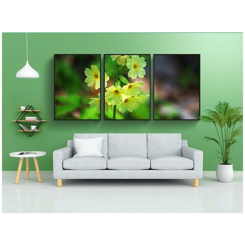 фото Набор модулных постеров для интерьера "первоцвет, весна, цветок" 60x90 см. в тубусе, без рамки lotsprints