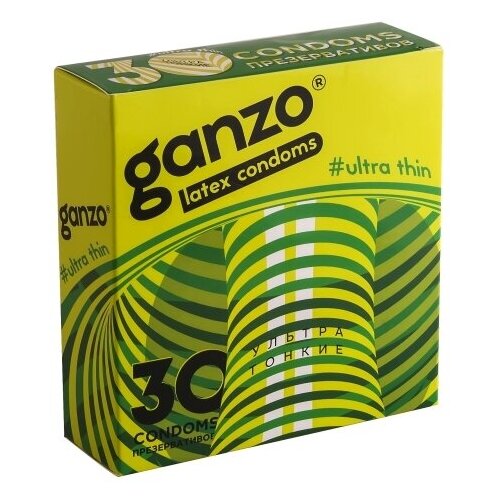 Купить Презервативы Ganzo Ultra thin, ультратонкие, латекс, 18 см, 30 шт