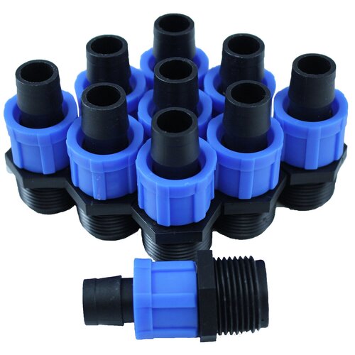 Комплект 10 шт переходник для полива капельной ленты с наружной резьбой 34 1120₽