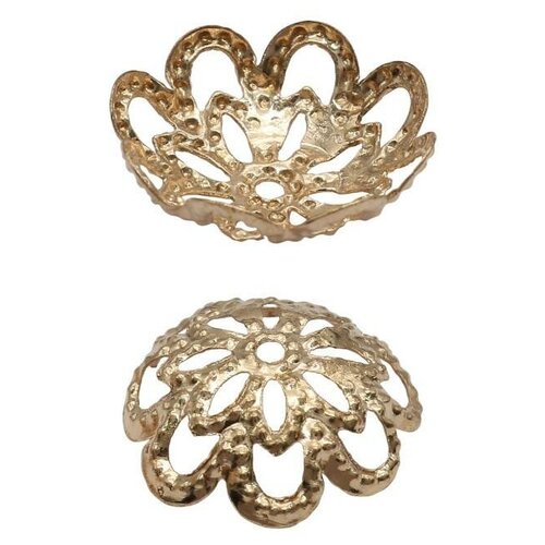 Шапочки для бусин цвет золото 12 мм 30 штук арт 4AR205 количество товаров в комплекте 30 289₽