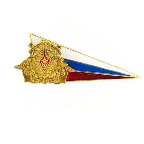 Флажок на берет неуставной (уголок) металлический ВМФ малый (орел ВМФ на флаге РФ)