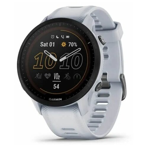 Умные часы GARMIN FORERUNNER 955 Solar с белым ремешком (010-02638-21)