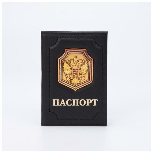 Обложка для паспорта NewStore, натуральная кожа, черный