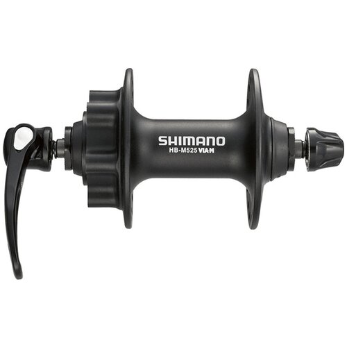 Втулка передняя SHIMANO Deore, M525A, 36 отверстий, QR, 6-болт, черн.