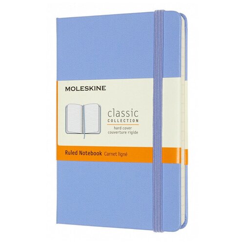 Блокнот Moleskine CLASSIC MM710B42 Pocket 90x140мм 192стр. линейка твердая обложка голубая гортензия