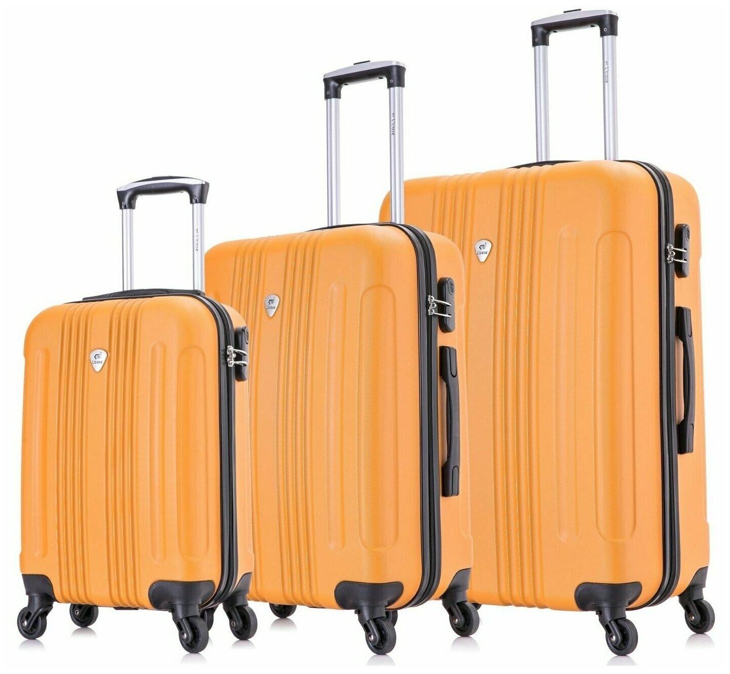 L'case комплект ударопрочных легких чемоданов Bangkok BCP-12B 2023 оранжевый 3 шт.