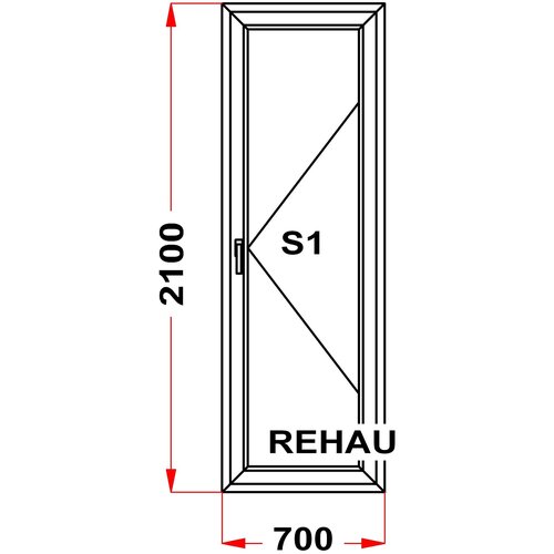 Балконная дверь ПВХ REHAU (2100 x 700)