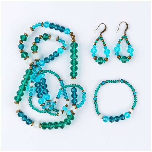 фото Комплект украшений darifly "лесная царевна" бусы, серьги и браслет из австрийского хрусталя