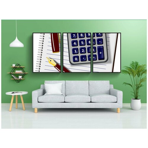 фото Набор модулных постеров для интерьера "калькулятор, числа, математика" 60x90 см. в тубусе, без рамки lotsprints